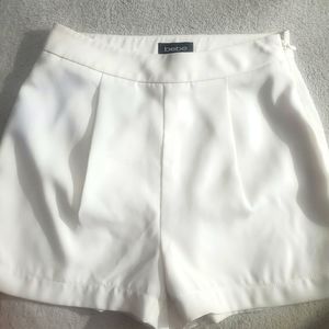 Bebe White Dress Shorts